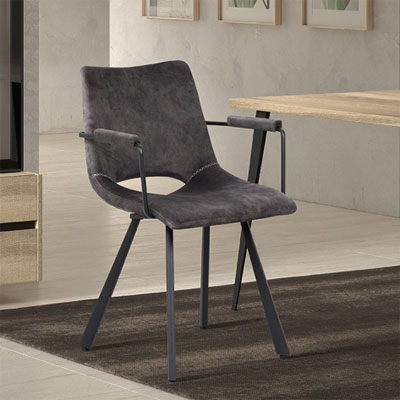chaise_accoudoirs_velours_gris