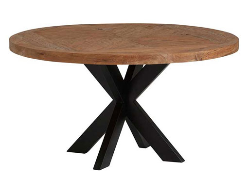 table_ronde_teck_effet_parquet_pied_central_metal