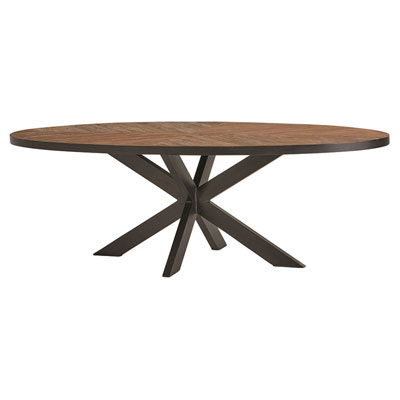 table_ovale_bois_metal