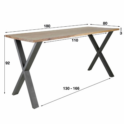 table_haute_noyer_pieds_metal
